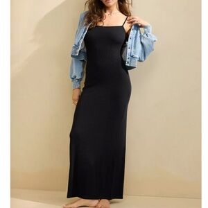 NEW! Ribbed Straight Neckline Tank Maxi Dress